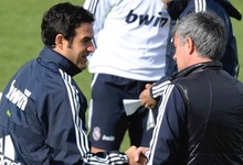 Toril y Mourinho, en un entrenamiento del Real Madrid. | Archivo