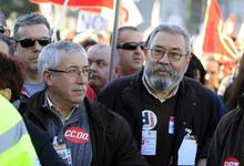 Fernndez Toxo y Cndido Mndez, durante la manifestacin | Efe