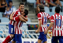 Villa celebra su gol ante la Real Sociedad. | EFE