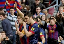 Villa celebra su gol. | EFE