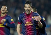 David Villa celebra un gol con el Barcelona. | Archivo