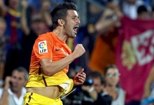 David Villa celebra un gol con el Barcelona. | Archivo