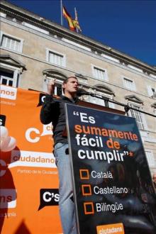 Albert Rivera, en la concentracin de Barcelona. EFE.