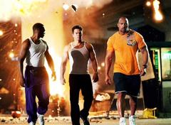 Mark Wahlberg, Dwayne Johnson y Anthony Mackie