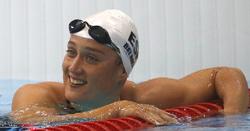 Mireia Belmonte, en el momento de ganar su primera medalla de plata en Londres. | EFE
