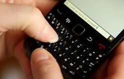 BlackBerry Messenger funcionando en un terminal de la compaa. | Cordon Press