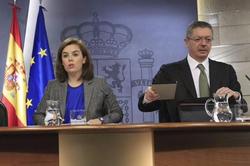 Santamara y Gallardn durante la comparecencia. | EFE