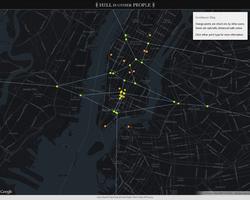 Un mapa de ejemplo de la web: los puntos verdes son las zonas seguras. | Hell is Other People