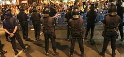 Antidisturbios de la Policía durante una concentración. | Archivo
