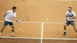 Rafa Nadal y David Nalbandian, durante el torneo de dobles del Abierto de Brasil. | EFE