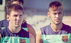 Messi, junto a Neymar en el entrenamiento del Bara. | Foto: Instagram
