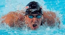 Phelps, en un momento de la final. EFE