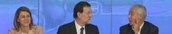Rajoy, preside el comité ejecutivo, entre Cospedal y Arenas. | EFE 