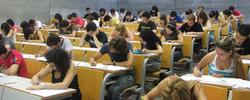 Alumnos durante un examen en la Universidad Politécnica de Cartagena.