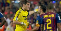 Casillas y Xavi mantuvieron una agria discusión sobre el césped del Camp Nou. | EFE