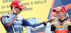 Lorenzo gesticula en el podio de San Marino. | EFE
