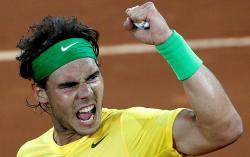 Nadal celebra la victoria ante Federer. | EFE