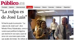 Informacin en Pblico.es sobre la foto de Rubalcaba en el momento de recibir el comunicado | Imagen Pblico.es/compisicin LD