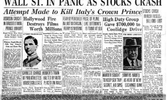 Portada del Jueves negro, 24 de octubre de 1929