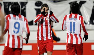 Adrin celebra su gol ante el Besiktas. | EFE