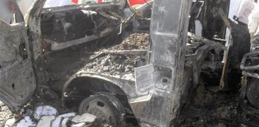 El autobs explosionado en Pakistn | Efe