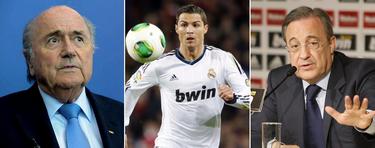 Joseph Blatter, Cristiano Ronaldo y Florentino Prez.
