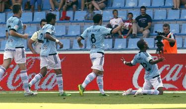 Rafinha celebra su primer gol con el Celta. | EFE