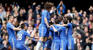 Los jugadores del Chelsea celebran el gol de Lampard. | Cordon Press
