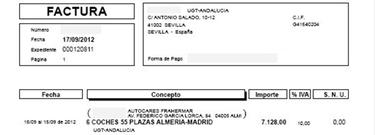 Facturas que desmienten al PSOE.