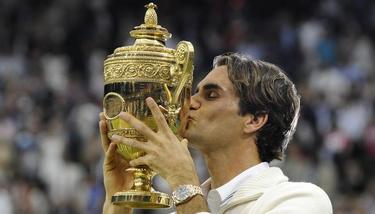 Federer celebra el sptimo Wimbledon de su carrera. | EFE