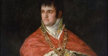 Detalle del retrato de Fernando VII, obra de Goya