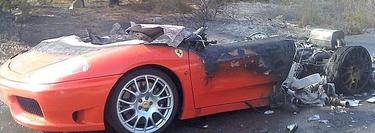 El coche de Banega tras el incendio. | Twitter