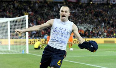 Iniesta marc el gol con el que Espaa gan el Mundial. | Cordon Press