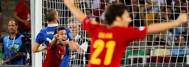 Jordi Alba marca el segundo gol de Espaa. | EFE