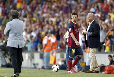 Messi, sustituido en la primera jornada de Liga. | EFE