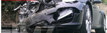 Foto del Porsche tras el accidente (fotografa exclusiva de TMZ)