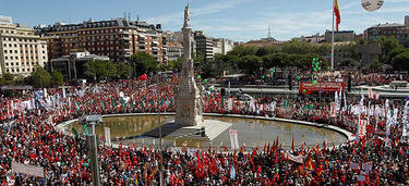 Apecto de la plaza de Coln en Madrid | EFE