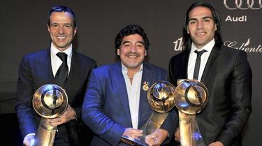 Jorge Mendes, Maradona y Falcao, premiados en Dubai. | EFE