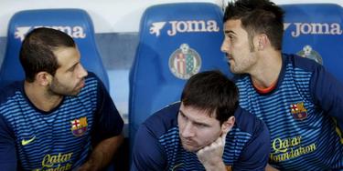 Mascherano, Messi y Villa, en el banquillo ante el Getafe. | Archivo