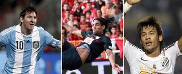 Messi, Falcao y Neymar.
