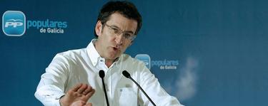 Alberto Núñez Feijóo, este domingo en Santiago de Compostela | EFE