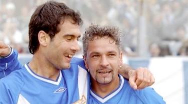Guardiola y Baggio, durante su etapa en el Brescia. | EFE