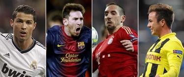 Lewandoski, Cristiano, Messi y Ribery. | Archivo