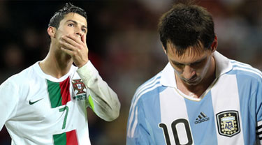 Cristiano Ronaldo y Leo Messi, durante los ltimos partidos con Portugal y Argentina.