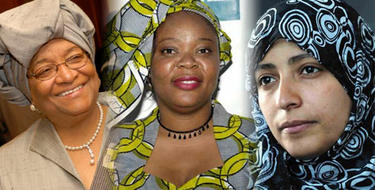 Ellen Johnson-Sirleaf, Leymah Gbowee y Tawakkul Karman