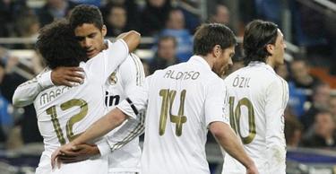 Marcelo celebra el primer tanto del Real Madrid. | EFE