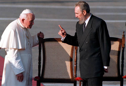 Juan Pablo II junto al dictador cubano Fidel Castro | Archivo