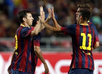 Messi y Neymar celebran un gol. | EFE