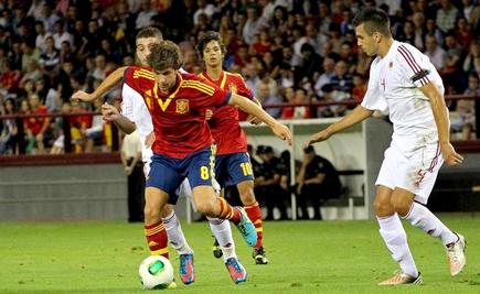 Sergi Roberto, durante el partido ante Albania. | EFE