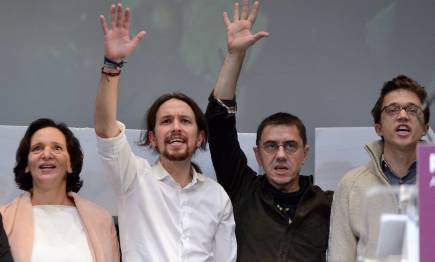 Carolina Bescansa, Pablo Iglesias, Juan Carlos Monedero e Iñigo Errejón | Cordon Press